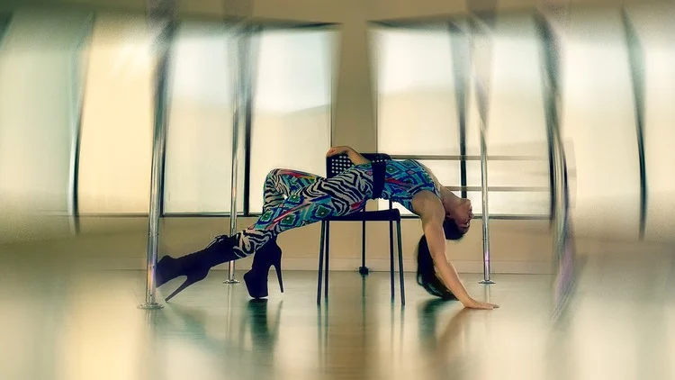 Heels and Chair Connection course cover for confidence, musicality, and chair dance fundamentals
